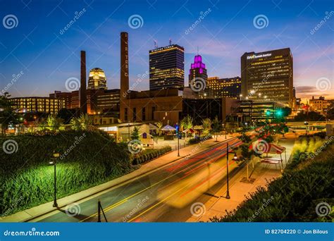 View of the Skyline at Night, in Winston-Salem, North Carolina. Editorial Image - Image of ...