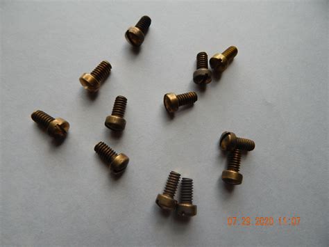 Brass Fillister Head Slotted Machine Screws 1 4 20 X 1 2 12 Pcs New Has Tarnish Ebay