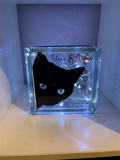 Peeping Cat Glass Light Block Night Light Mothers Day T Etsy Uk