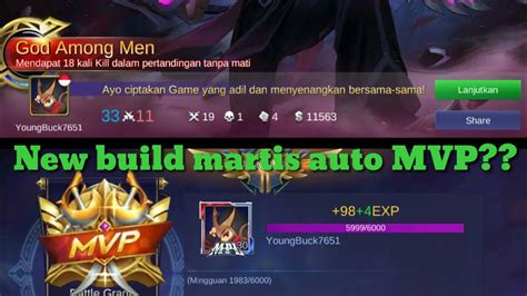 New Build Hero Martis Pakai Build Ini Auto Mvp Youtube