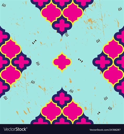 Moroccan Quatrefoil Seamless Pattern Mosaic Ogee Vector Image