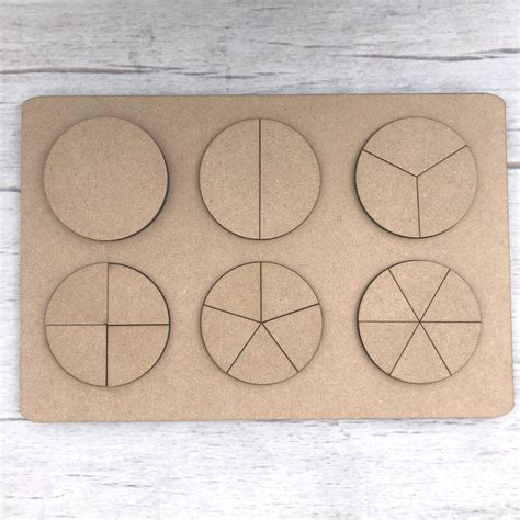 Fractions Jigsaw Learning Inspired Wooden Bases For Diy Educational Art And Craft Projects