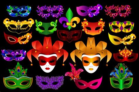 Mardi Gras Carnival Mask Set