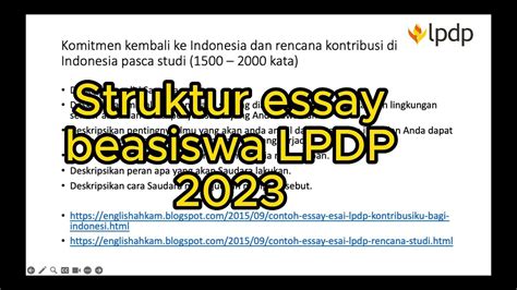 Struktur Essay Lpdp 2023 Zoom Cara Menulis Essay Beasiswa Lpdp