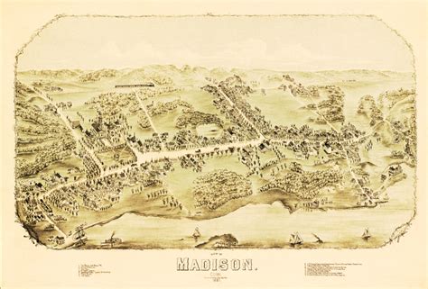 Beautiful Vintage Map Of Madison Ct From 1881 Knowol