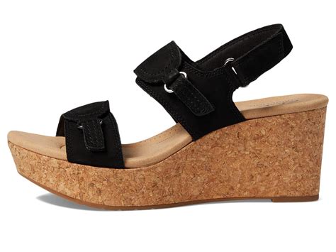 Clarks Rose Lane Wedge Sandal In Black Lyst