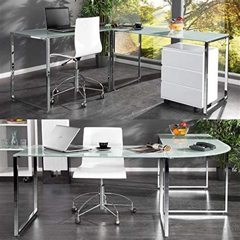 Cag Design Schreibtisch Eckschreibtisch Manhattan Weiss Aus Glas