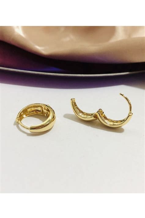 K Gold Chunky Huggie Hoops Earrings Dainty Jewelry Huggie Hoop