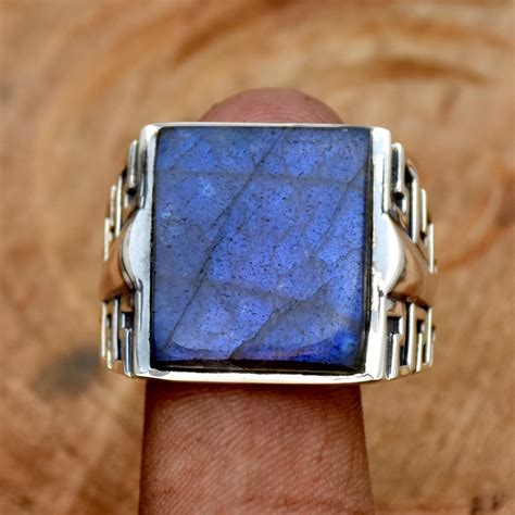 Labradorite Men S Ring Sterling Silver Ring Handmade Etsy