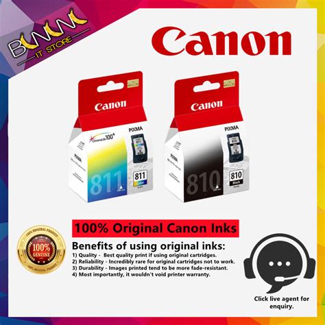 Canon Pg 810 Black Cl 811 Color Original Ink Cartridge Shopee Malaysia