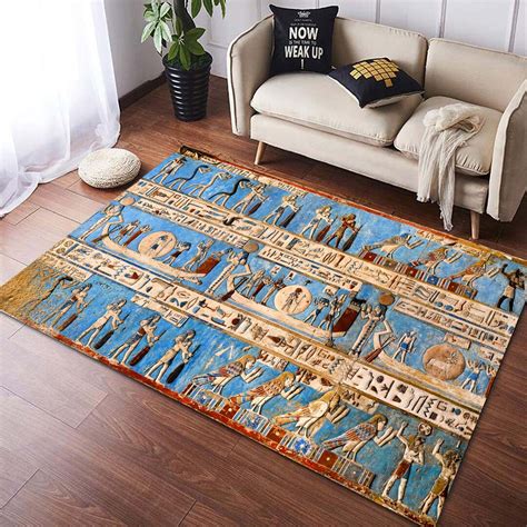 Egypt Decoration Rug Ancient Egyptian Barge Rug Dendera Temple