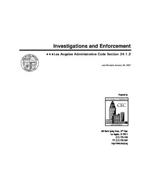 Fillable Online Ethics Lacity Investigations And Enforcement Los