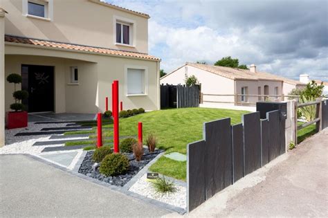 Entrée paysagée moderne Moderne Jardin Nantes par Jardins de Vendée