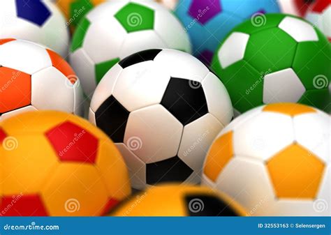 Bolas De Futebol Coloridas Ilustra O Stock Ilustra O De Branco