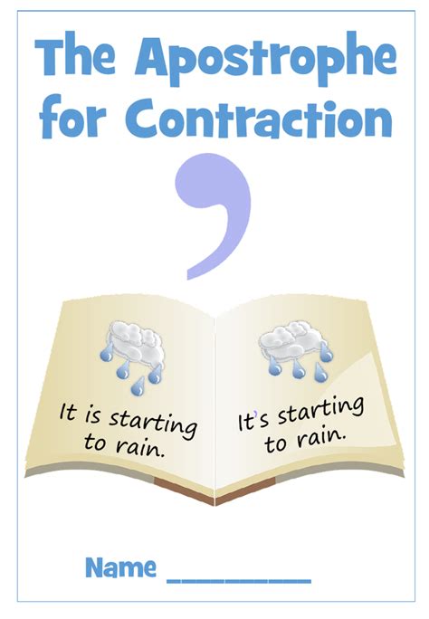 Apostrophe For Omission Contraction Worksheets Inspire And Educate