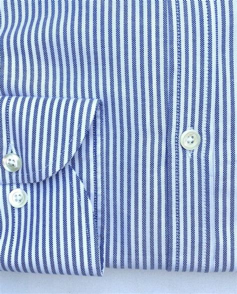 Men S Stripe Oxford Button Down Shirt In Blue White Pellicano Menswear