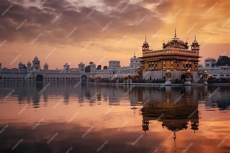 Premium AI Image | Beautiful Golden Temple view in the morning