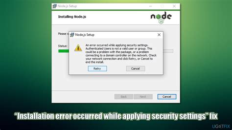 An Error Occurred While Applying Security Settings Node Js •