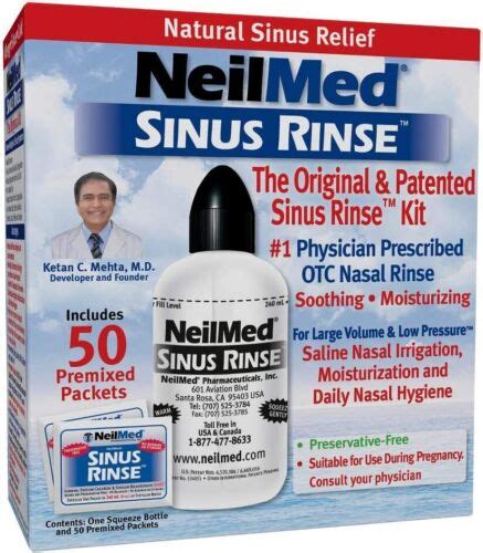 Neilmeds Sinus Rinse Complete Kit50 Premixed Packets Includes 2 Boxes