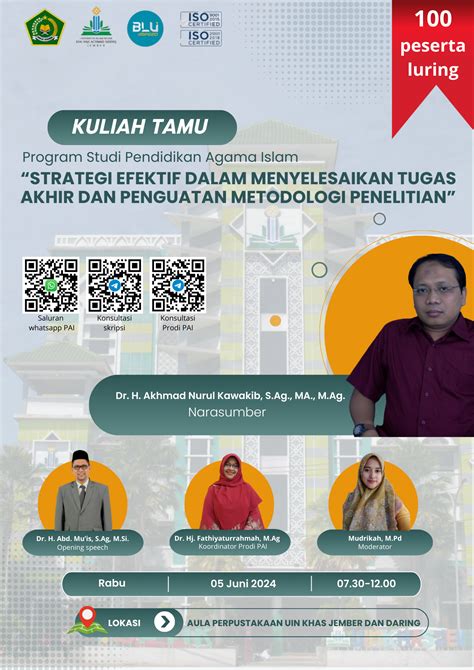 Kuliah Tamu Program Studi Pendidikan Agama Islam Tahun Dengan Tema