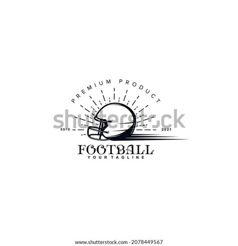 Vintage Retro Rustic Football Helmet Logo Stock Vector Royalty Free