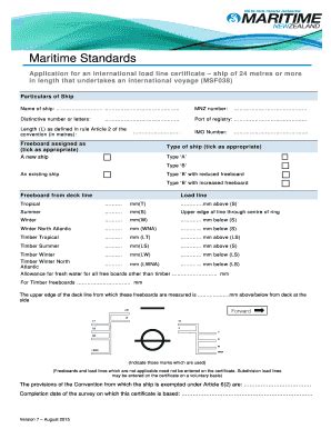 Fillable Online Maritimenz Govt Application For A New Zealand Loadline