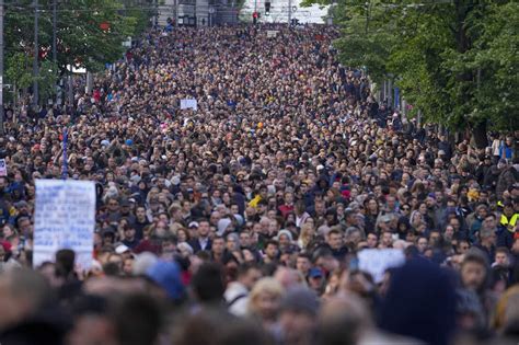 Thousands March Against Serbia S Populist Leadership Following Mass