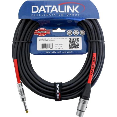 Cabo Para Microfone P10 X XLR 10m Preto Datalink Mundomax