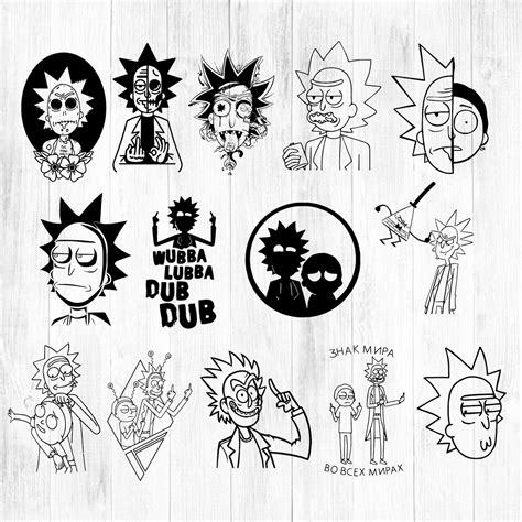 Rick And Morty Silhouette SVG