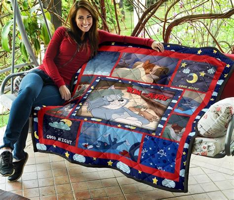 Tom And Jerry Quilt Blanket Funny Cartoon Fan T All Day Tee