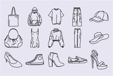 Set Of Clothing Outline Icon Design Vector 40868157 Vector Art At Vecteezy