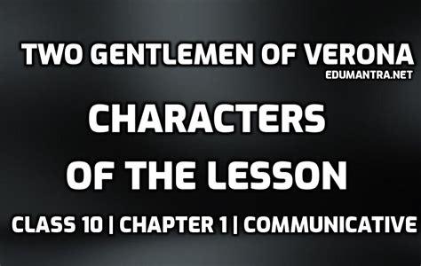 Characters In Two Gentlemen Of Verona Class 10 Chapter 1