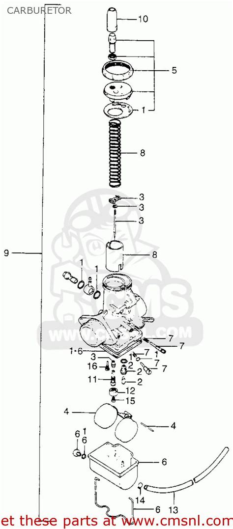 Honda Xl175 K0 1973 Usa Carburetor Schematic Partsfiche Honda