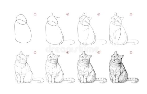 La Página Muestra Cómo Aprender a Dibujar Un Boceto De Un Gato Lindo