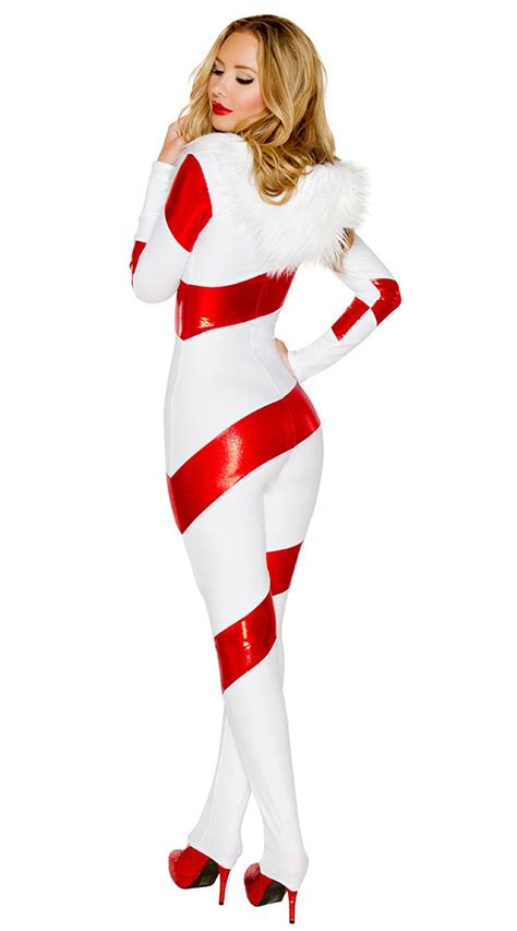 In Sexy Female Long Sleeve Zipper Santa Claus Jumpsuit Luxury Women