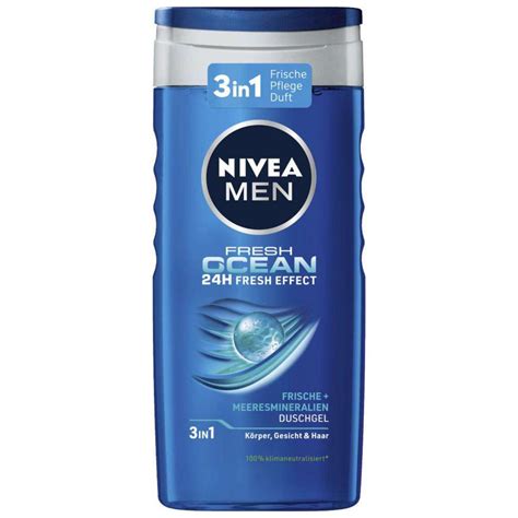 Gel De Dus Nivea Men Fresh Ocean 3 In 1 24h Fresh Effect 250 Ml