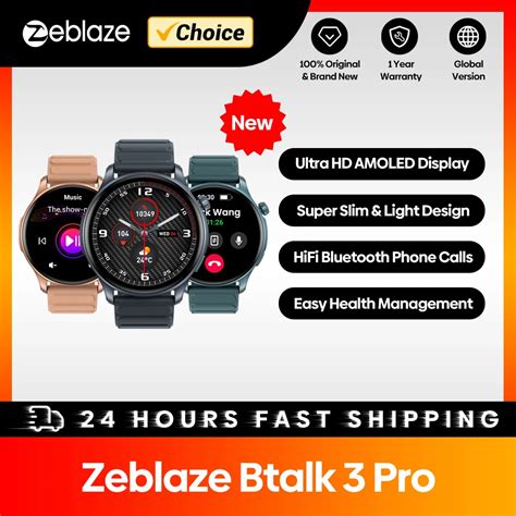 2024 World Premiere Zeblaze Btalk 3 Pro Smart Watch AMOLED Display Hi