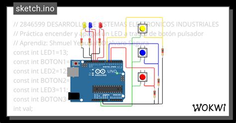 Encender y Apagar un LED a través de botón Pulsador Wokwi ESP32