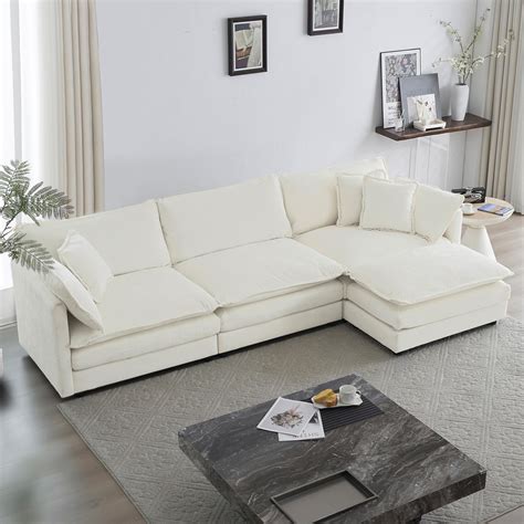 Amazon Kevinplus 111 5 White Modular Sectional Sofa Couch L