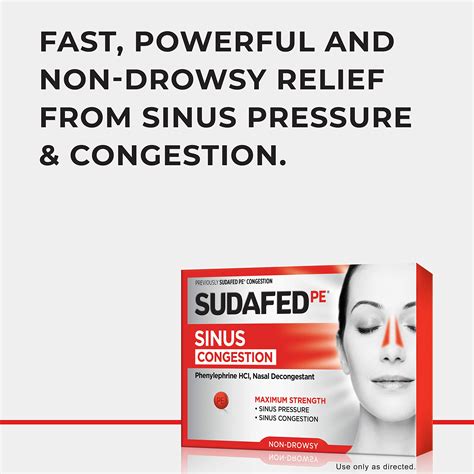 Sudafed PE Sinus Congestion Maximum Strength Non Drowsy Decongestant