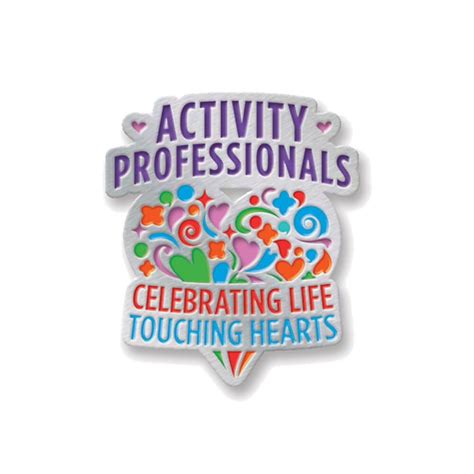 Activity Professionals Celebrating Life Touching Hearts Lapel Pin With Presentation Card