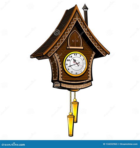 Reloj De Cuco De Madera Del Vintage Vector Ilustraci N Del Vector