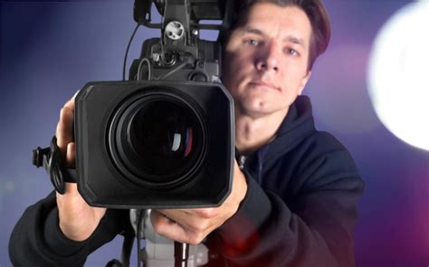 Premium Photo Cameraman Working With Camera Isolated