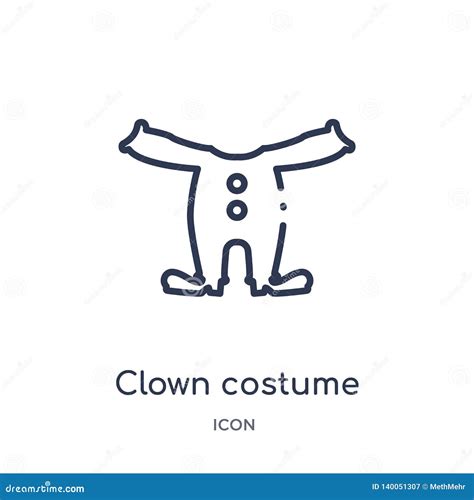 Linear Clown Costume Icon From Circus Outline Collection Thin Line Clown Costume Vector