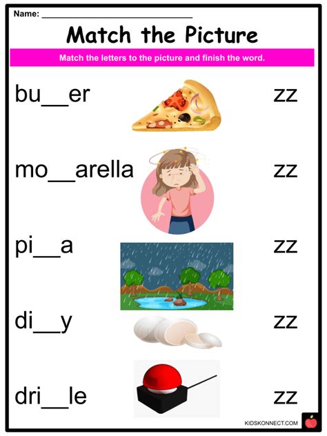 Phonics ‘zz And Z Sound Worksheets And Activities Kidskonnect