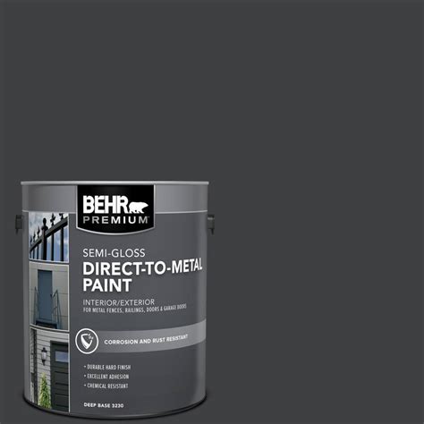 BEHR PREMIUM 1 Gal HDC MD 04 Totally Black Semi Gloss Direct To Metal