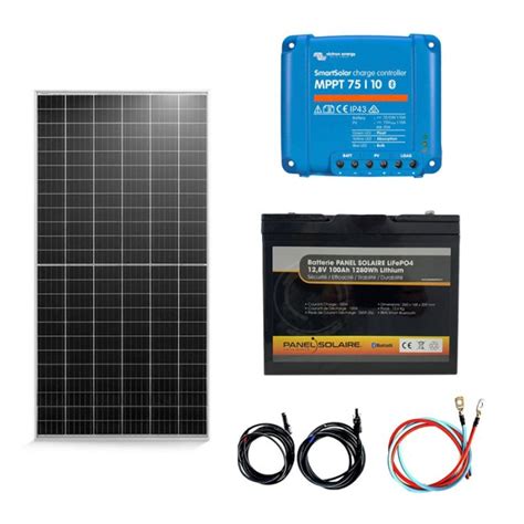 Kit Solaire 140 Wc MPPT 75 10 SmartSolar Lithium 100Ah Panel Solaire