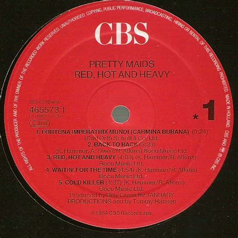 Pretty Maids Red Hot And Heavy Vinyl LP EU Reissue HHV