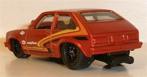 Loose Hot Wheels Red Chevy Chevette Black Wheel Swap Real