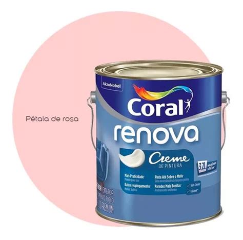 Tinta Coral Renova Fosca Paredes 3 2l Pétala Rosa